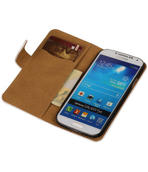 Wit Samsung Galaxy S4 Hoesjes Book/Wallet Case/Cover