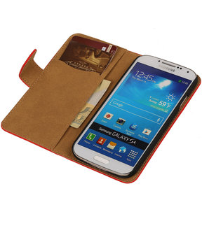 Rood Samsung Galaxy S4 Hoesjes Book/Wallet Case/Cover