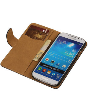 Zwart Samsung Galaxy S4 Hoesjes Book/Wallet Case/Cover