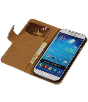 Wit Lace / Kant Design Book Cover Hoesje Galaxy S4 I9500