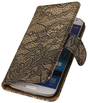 Wit Lace / Kant Design Book Cover Hoesje Galaxy S4 I9500