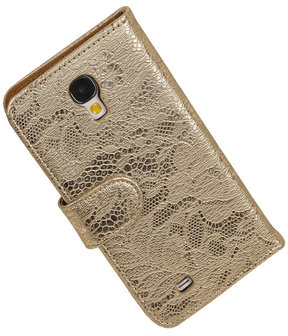 Goud Lace / Kant Design Book Cover Hoesje Galaxy S4 I9500