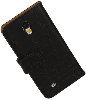 Zwart Croco Design Book Cover Hoesje Galaxy S4 I9500