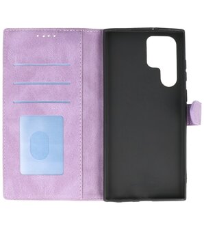 Samsung Galaxy S22 Ultra Hoesje Portemonnee Book Case - Paars