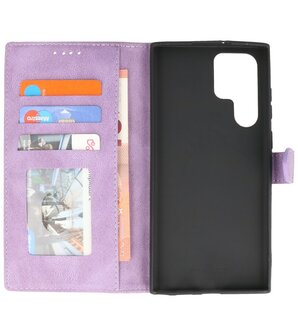 Samsung Galaxy S22 Ultra Hoesje Portemonnee Book Case - Paars