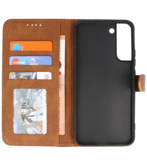 Samsung Galaxy S22 Plus Hoesje Portemonnee Book Case - Bruin