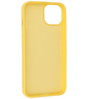 iPhone 14 Plus Hoesje - 2.0mm Dikke Fashion Telefoonhoesje Backcover - Geel