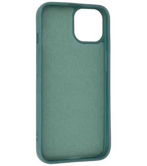iPhone 14 Plus Hoesje - 2.0mm Dikke Fashion Telefoonhoesje Backcover - Donker Groen