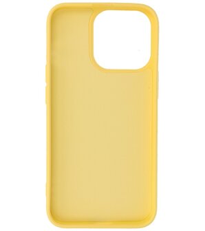 iPhone 14 Pro Hoesje - 2.0mm Dikke Fashion Telefoonhoesje Backcover - Geel