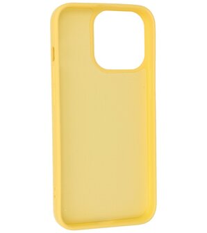 iPhone 14 Pro Max Hoesje - 2.0mm Dikke Fashion Telefoonhoesje Backcover - Geel