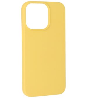 iPhone 14 Pro Max Hoesje - 2.0mm Dikke Fashion Telefoonhoesje Backcover - Geel