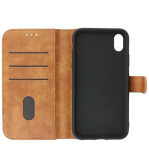 iPhone Xs Hoesje Book Case Telefoonhoesje Bruin