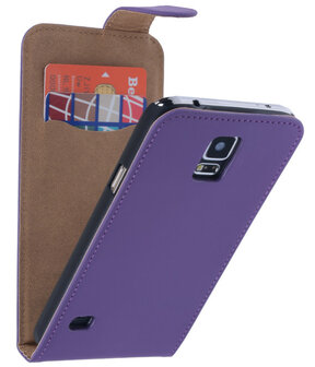 Paars Effen Classic Flipcase Hoesje Samsung Galaxy S5