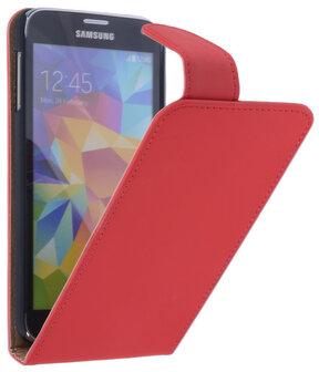 Rood Effen Classic Flipcase Hoesje Samsung Galaxy S5