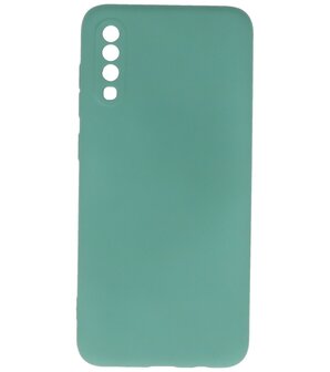 2.0mm Dikke Fashion Telefoonhoesje - Siliconen Hoesje voor Samsung Galaxy A70 - Donker Groen