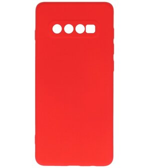 2.0mm Dikke Fashion Telefoonhoesje - Siliconen Hoesje voor Samsung Galaxy S10 Plus - Rood