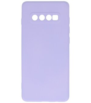 2.0mm Dikke Fashion Telefoonhoesje - Siliconen Hoesje voor Samsung Galaxy S10 Plus - Paars