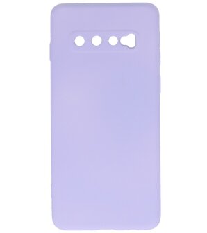 2.0mm Dikke Fashion Telefoonhoesje - Siliconen Hoesje voor Samsung Galaxy S10 - Paars