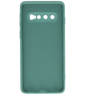 2.0mm Dikke Fashion Telefoonhoesje - Siliconen Hoesje voor Samsung Galaxy S10 - Donker Groen