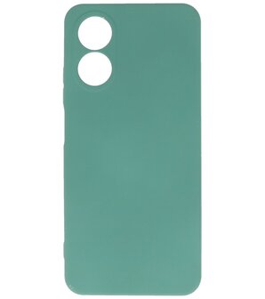 2.0mm Dikke Fashion Telefoonhoesje - Siliconen Hoesje voor Oppo A17 - Donker Groen