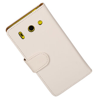 Huawei Ascend G510 Effen Booktype Wallet Hoesje Wit