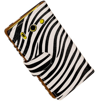 Huawei Ascend G510 Zebra Booktype Wallet Hoesje