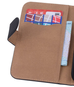 Huawei Ascend G6 Effen Booktype Wallet Hoesje Zwart