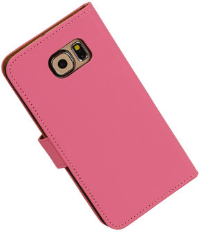 Samsung Galaxy S6 Effen Booktype Wallet Hoesje Roze