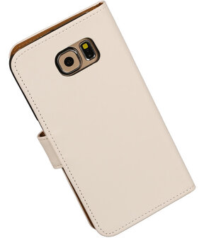 Samsung Galaxy S6 Effen Booktype Wallet Hoesje Wit