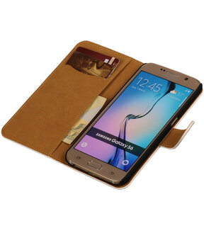 Samsung Galaxy S6 Effen Booktype Wallet Hoesje Wit