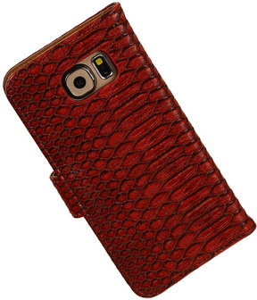 Snake Rood Samsung Galaxy S6 Book Wallet Case Hoesje