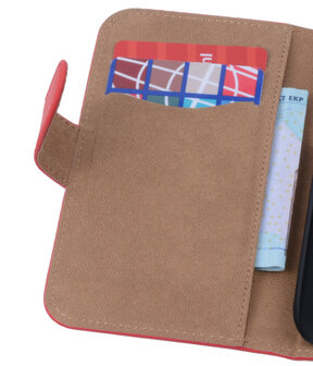 HTC One M9 Effen Booktype Wallet Hoesje Rood