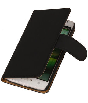HTC One M9 Effen Booktype Wallet Hoesje Zwart