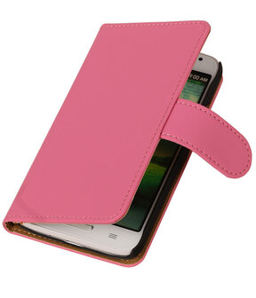 Huawei Ascend G610 Effen Booktype Wallet Hoesje Roze