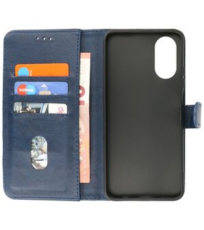 Oppo A17 Hoesje Book Case Portemonnee Telefoonhoesje - Navy