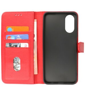 Oppo A17 Hoesje Book Case Portemonnee Telefoonhoesje - Rood