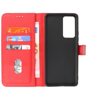 Xiaomi Poco F4 Hoesje Book Case Portemonnee Telefoonhoesje - Rood