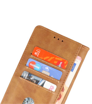 Motorola Moto G72 Hoesje Book Case Portemonnee Telefoonhoesje - Bruin