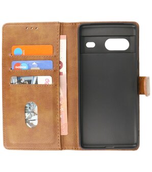 Google Pixel 7 Hoesje Book Case Portemonnee Telefoonhoesje - Bruin