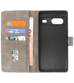 Google Pixel 7 Hoesje Book Case Portemonnee Telefoonhoesje - Grijs