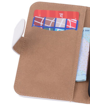 Huawei Ascend P7 Effen Booktype Wallet Hoesje Wit