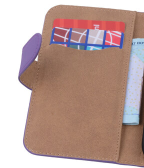 LG G2 Effen Booktype Wallet Hoesje Paars