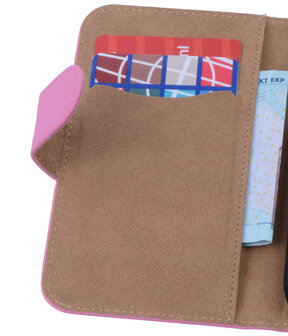 Nokia Lumia 530 Effen Booktype Wallet Hoesje Roze