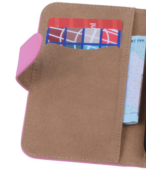 Nokia Lumia 630 Effen Booktype Wallet Hoesje Roze