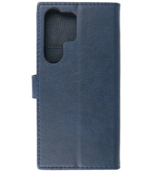 Samsung Galaxy S23 Ultra Hoesje Book Case Portemonnee Telefoonhoesje - Navy
