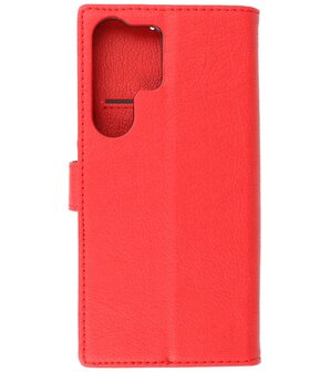 Samsung Galaxy S23 Ultra Hoesje Book Case Portemonnee Telefoonhoesje - Rood