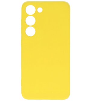2.0mm Dikke Fashion Telefoonhoesje Siliconen Hoesje voor de Samsung Galaxy S23 - Geel
