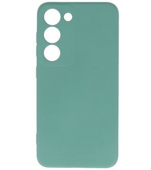 2.0mm Dikke Fashion Telefoonhoesje Siliconen Hoesje voor de Samsung Galaxy S23 - Donker Groen