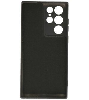 2.0mm Dikke Fashion Telefoonhoesje Siliconen Hoesje voor de Samsung Galaxy S23 Ultra - Zwart