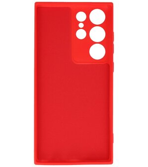 2.0mm Dikke Fashion Telefoonhoesje Siliconen Hoesje voor de Samsung Galaxy S23 Ultra - Rood